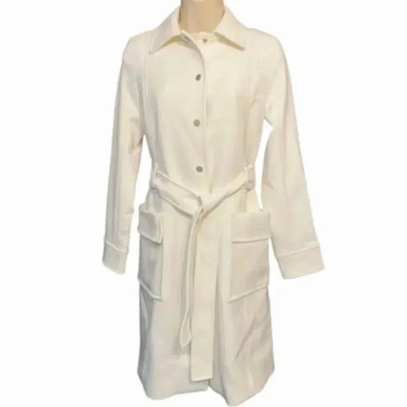New Club Monaco Parnell Winter Coat Tailored Timeless Cream White Scandi Girl - Picture 4 of 13